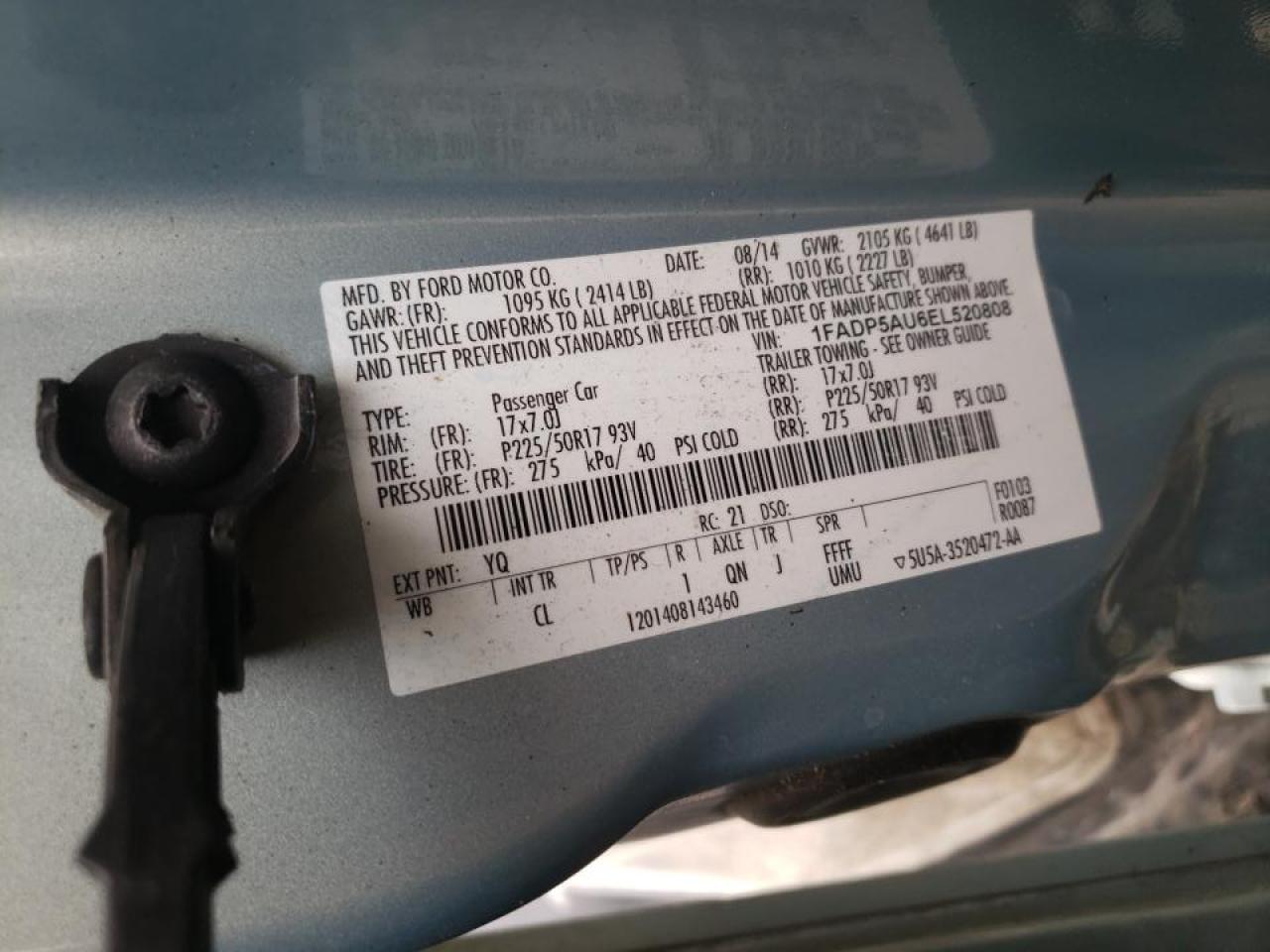Photo 10 from auction – 2014 FORD C-MAX SE with VIN 1FADP5AU6EL520808