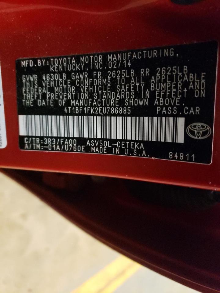 Photo 10 from auction – 2014 TOYOTA CAMRY L with VIN 4T1BF1FK2EU786885