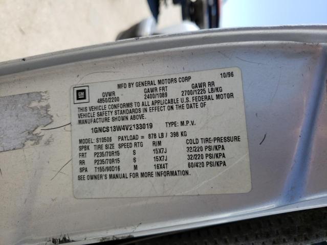 Photo 10 from auction – 1997 CHEVROLET BLAZER with VIN 1GNCS13W4V2133019