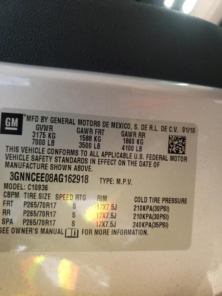 Photo 10 from auction – 2010 CHEVROLET AVALANCHE with VIN 3GNNCEE08AG162918
