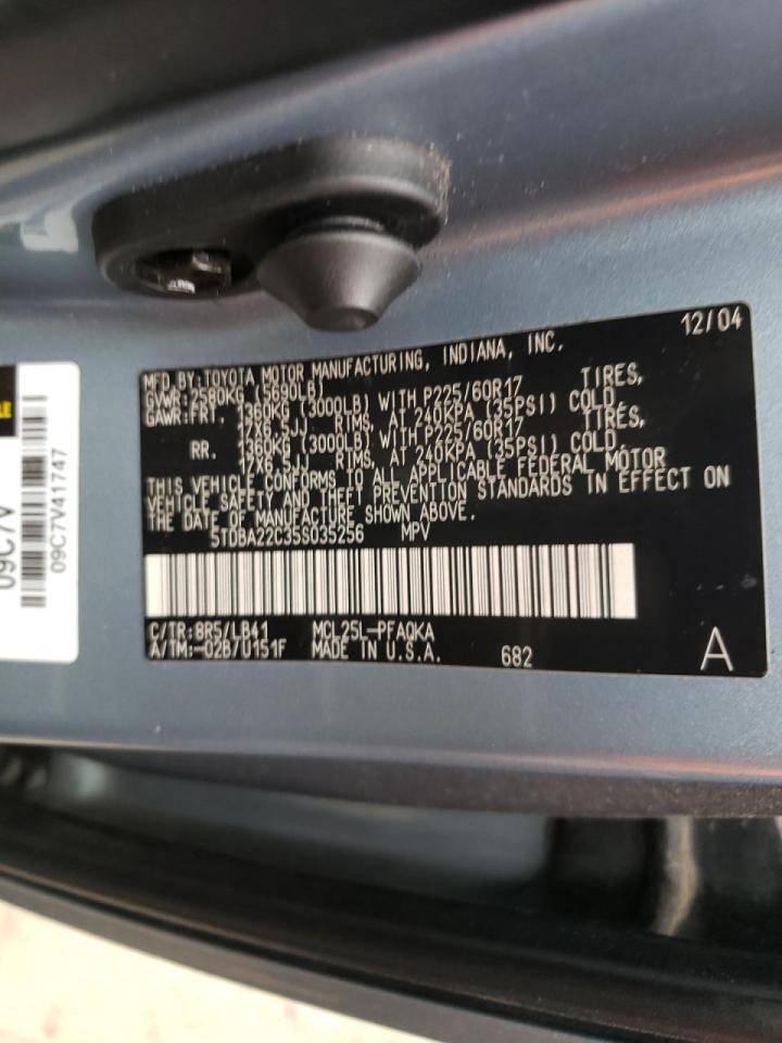 Photo 10 from auction – 2005 TOYOTA SIENNA XLE with VIN 5TDBA22C35S035256