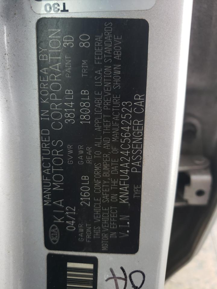 Photo 10 from auction – 2012 KIA FORTE EX with VIN KNAFU4A24C5642523
