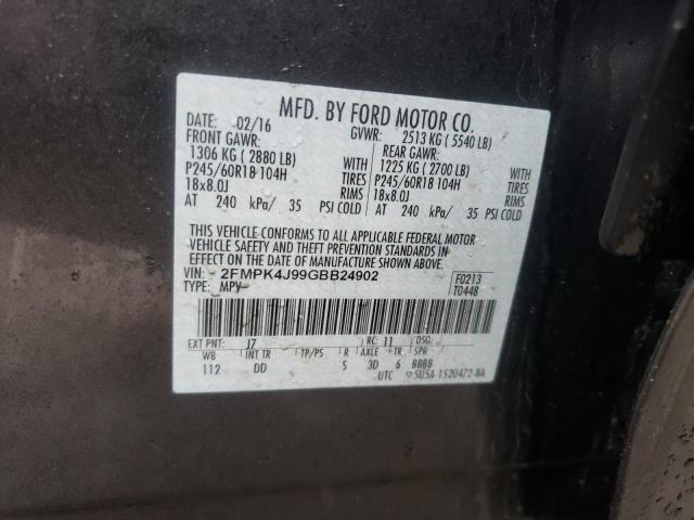 Photo 10 from auction – 2016 FORD EDGE SEL with VIN 2FMPK4J99GBB24902
