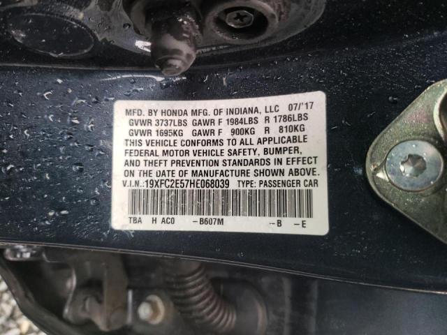 Photo 10 from auction – 2017 HONDA CIVIC LX with VIN 19XFC2E57HE068039
