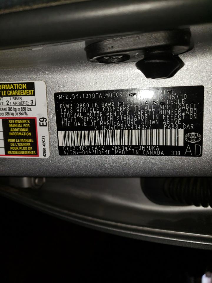 Photo 10 from auction – 2010 TOYOTA COROLLA MA with VIN 2T1KU4EEXAC414077