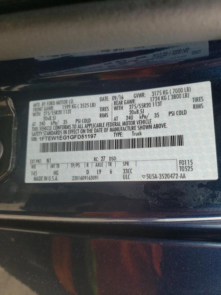 Photo 10 from auction – 2016 FORD F150 SUPER with VIN 1FTEW1EG1GFD51197
