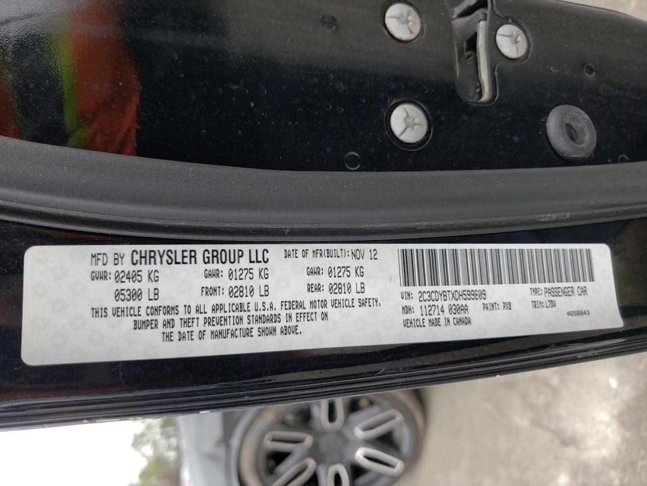 Photo 10 from auction – 2013 DODGE CHALLENGER with VIN 2C3CDYBTXDH599809