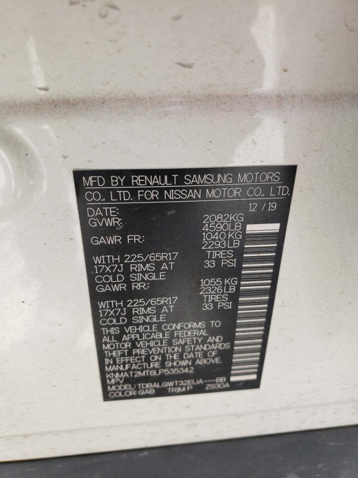Photo 10 from auction – 2020 NISSAN ROGUE S with VIN KNMAT2MT6LP535342