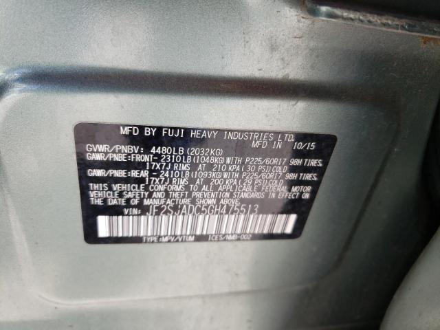 Photo 10 from auction – 2016 SUBARU FORESTER 2 with VIN JF2SJADC5GH475513