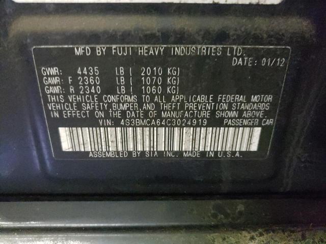 Photo 10 from auction – 2012 SUBARU LEGACY with VIN 4S3BMCA64C3024919