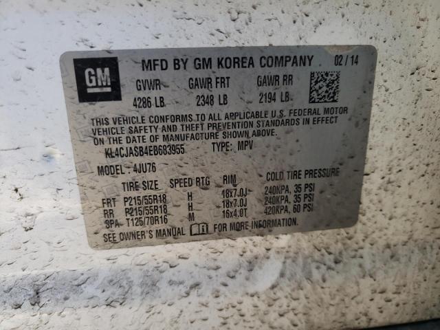 Photo 10 from auction – 2014 BUICK ENCORE with VIN KL4CJASB4EB683955