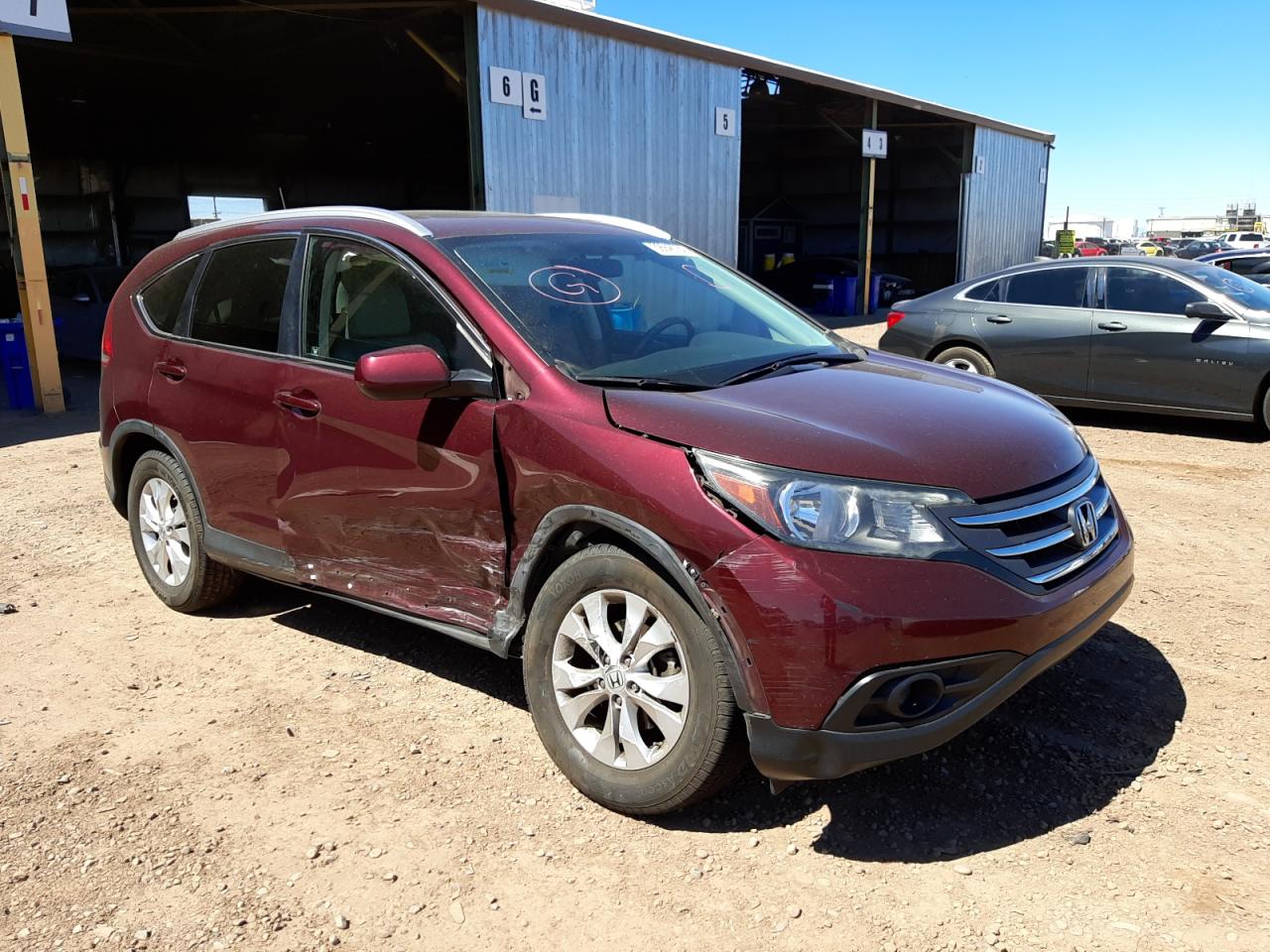 HONDA CR-V EXL 2012 with VIN 5J6RM4H72CL044762 - Photo from auction