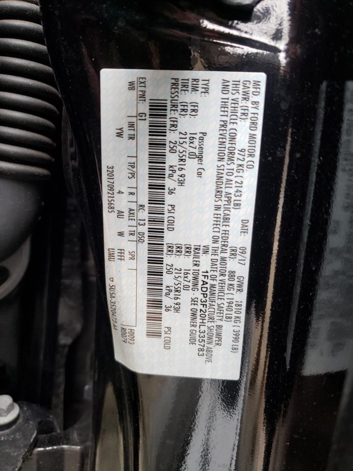 Photo 10 from auction – 2017 FORD FOCUS SE with VIN 1FADP3F20HL335783