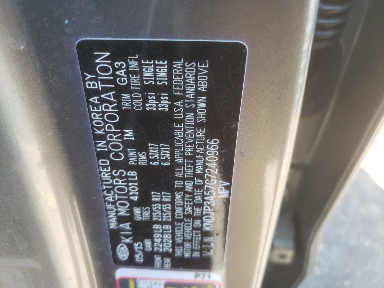 Photo 10 from auction – 2016 KIA SOUL + with VIN KNDJP3A57G7240966