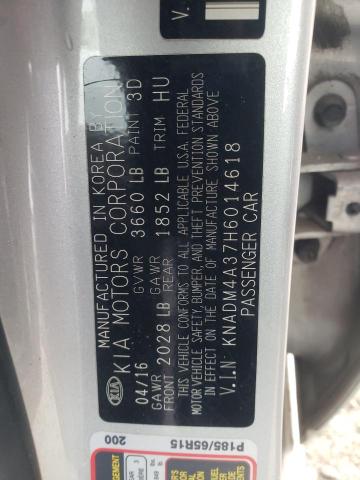 Photo 10 from auction – 2017 KIA RIO LX with VIN KNADM4A37H6014618