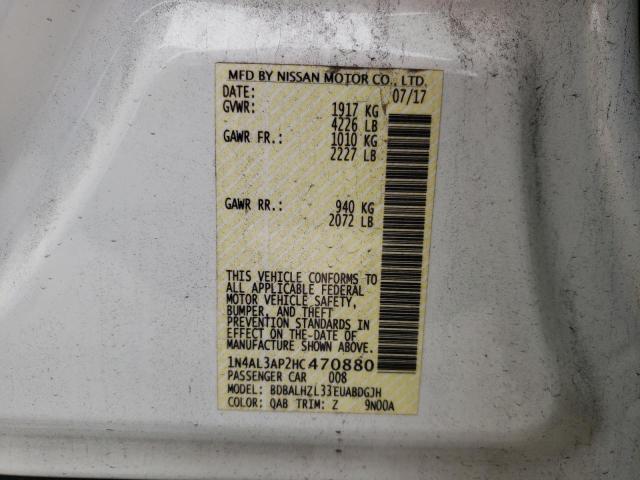 Photo 10 from auction – 2017 NISSAN ALTIMA 2.5 with VIN 1N4AL3AP2HC470880