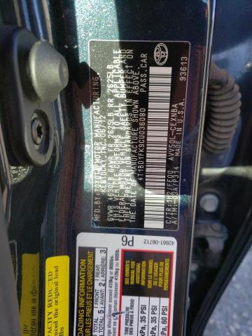 Photo 10 from auction – 2012 TOYOTA CAMRY HYBR with VIN 4T1BD1FK9CU036080