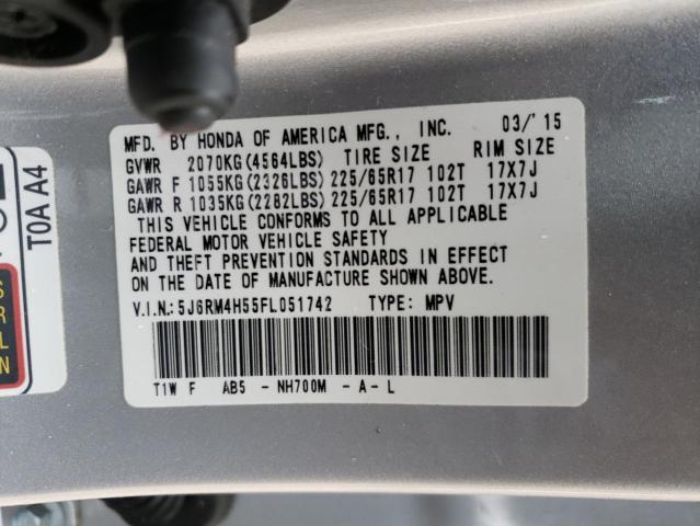 Photo 3 from auction – 2015 HONDA CR-V EX with VIN 5J6RM4H55FL051742