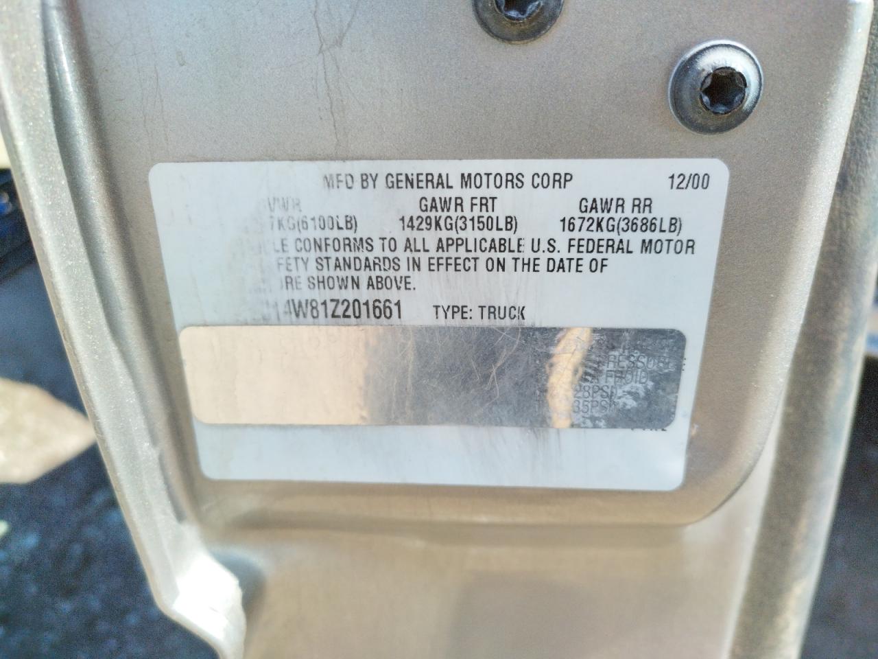 Photo 10 from auction – 2001 GMC NEW SIERRA with VIN 1GTEC14W81Z201661