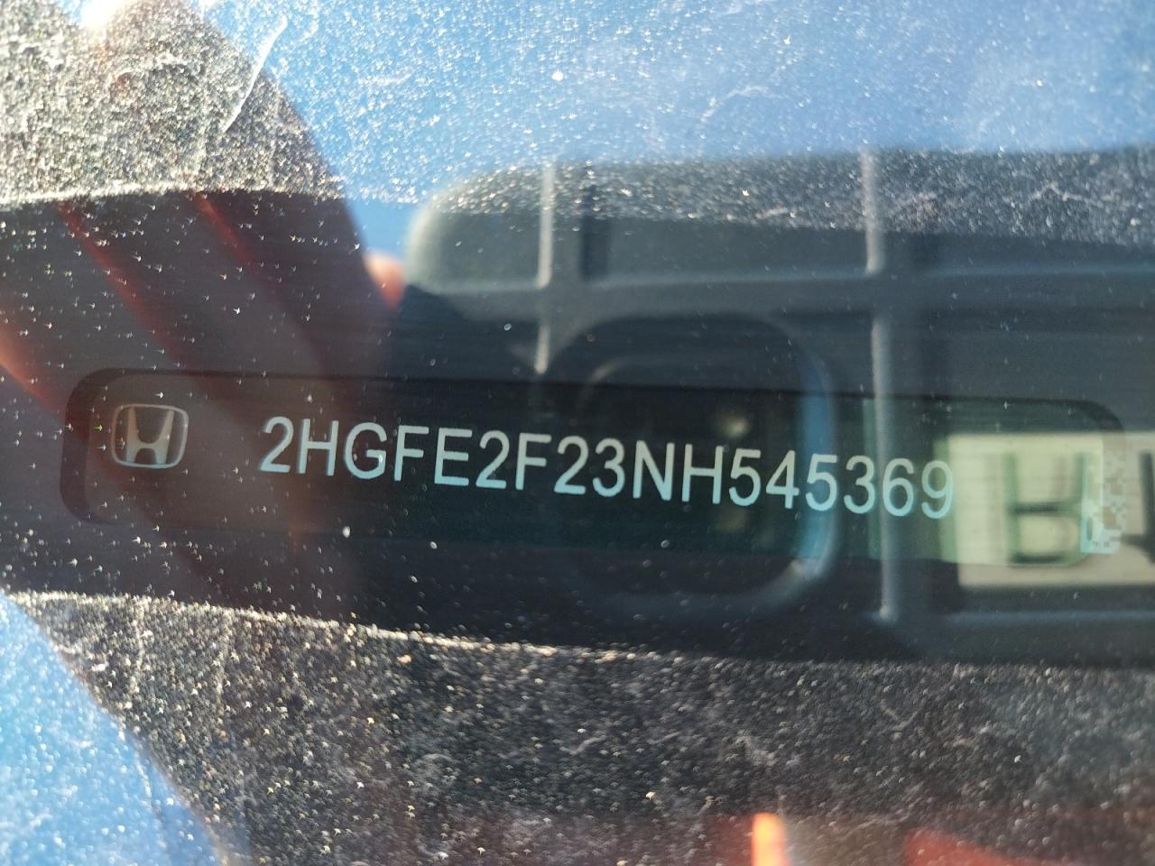 Photo 10 from auction – 2022 HONDA CIVIC with VIN 2HGFE2F23NH545369