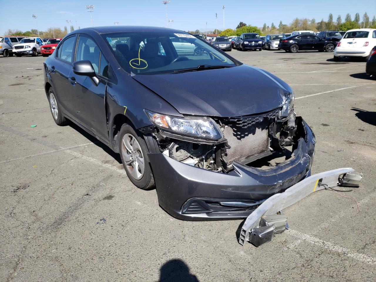 HONDA CIVIC LX 2013 with VIN 19XFB2F58DE295381 - Photo from auction