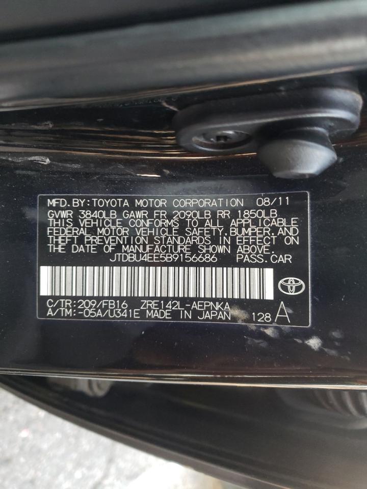 Photo 10 from auction – 2011 TOYOTA COROLLA BA with VIN JTDBU4EE5B9156686