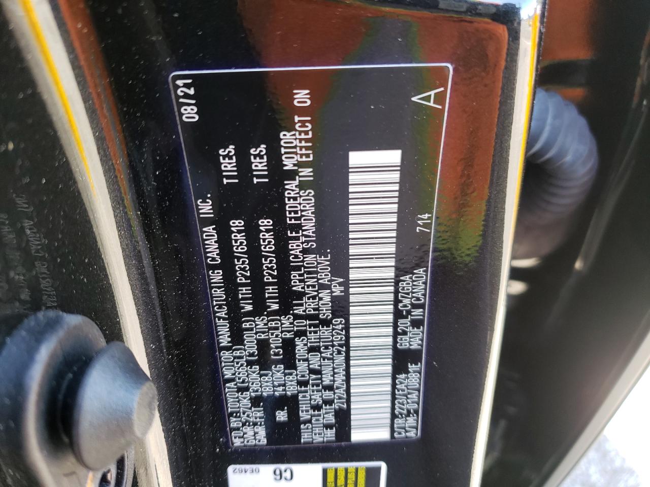 Photo 10 from auction – 2022 LEXUS RX 350 BAS with VIN 2T2AZMAA0NC219249