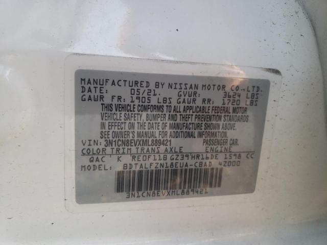 Photo 10 from auction – 2021 NISSAN VERSA SV with VIN 3N1CN8EVXML889421