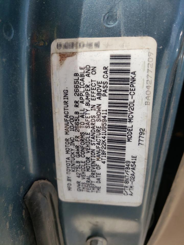 Photo 10 from auction – 2001 TOYOTA CAMRY LE with VIN 4T1BF22K41U959411