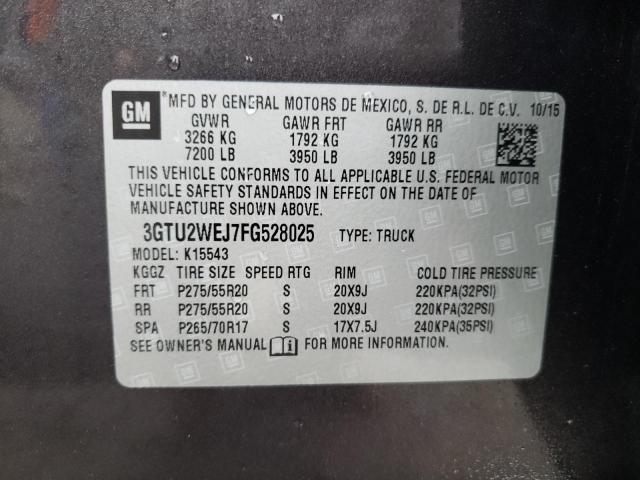 Photo 10 from auction – 2015 GMC SIERRA K15 with VIN 3GTU2WEJ7FG528025