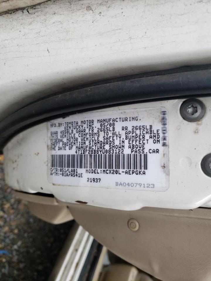 Photo 10 from auction – 2000 TOYOTA AVALON XL with VIN 4T1BF28B8YU083122
