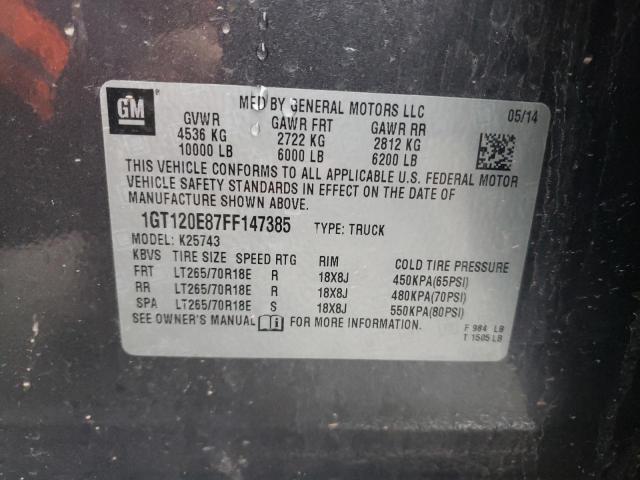 Photo 10 from auction – 2015 GMC SIERRA K25 with VIN 1GT120E87FF147385