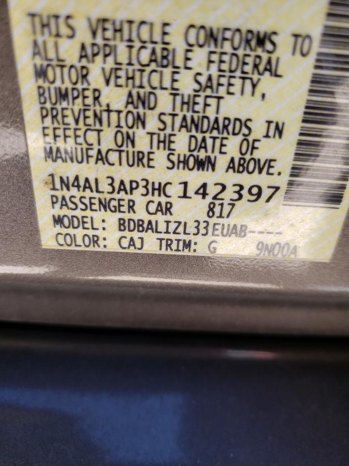 Photo 10 from auction – 2017 NISSAN ALTIMA 2.5 with VIN 1N4AL3AP3HC142397