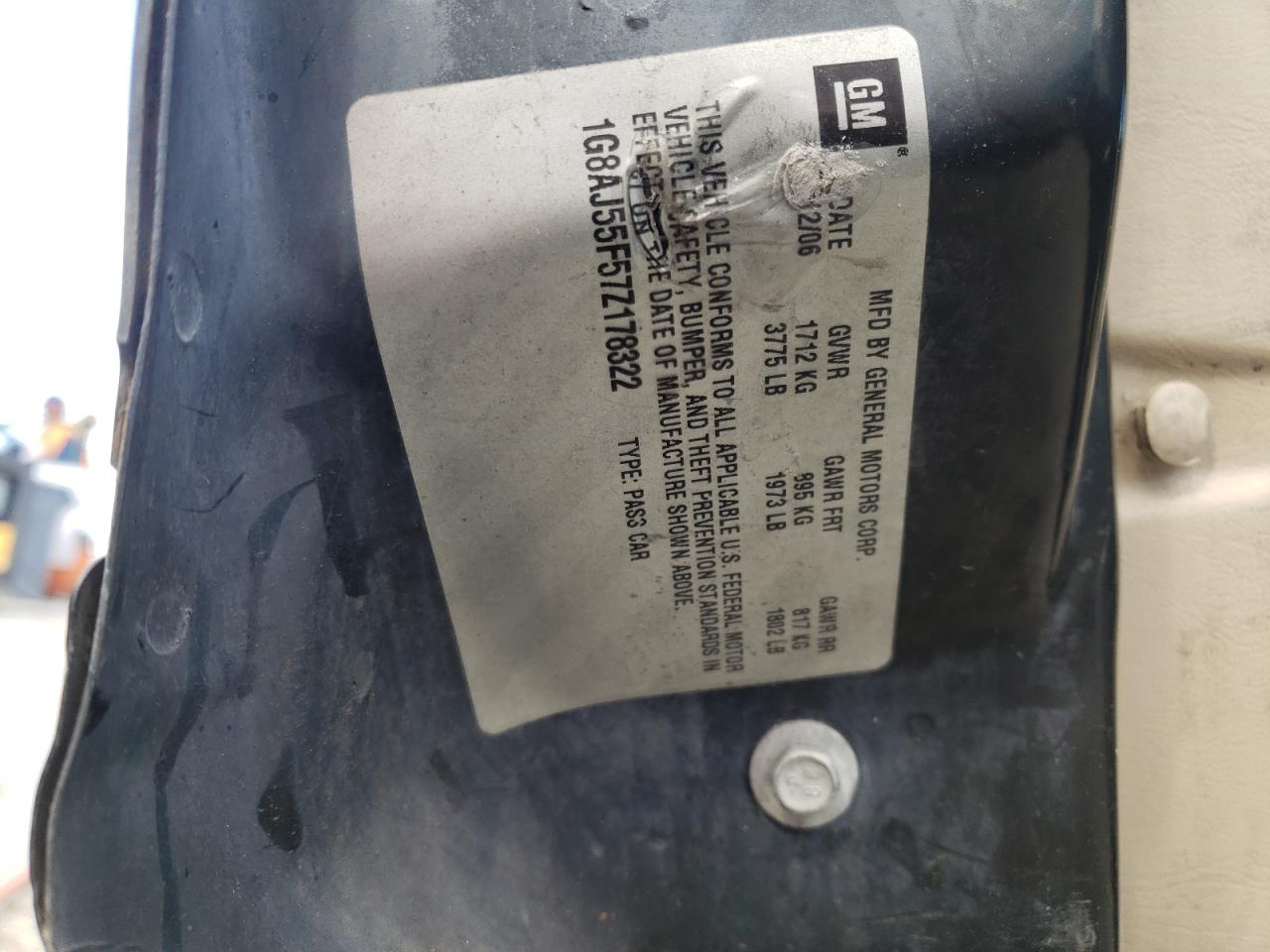 Photo 10 from auction – 2007 SATURN ION LEVEL with VIN 1G8AJ55F57Z178322