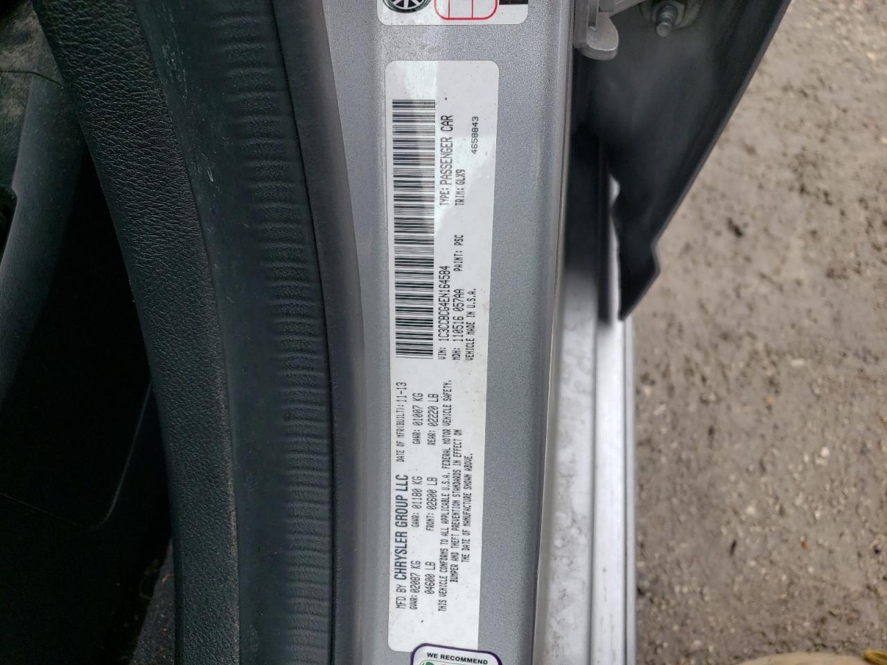 Photo 10 from auction – 2014 CHRYSLER 200 LIMITE with VIN 1C3CCBCG4EN164584