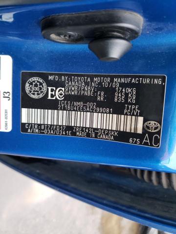 Photo 10 from auction – 2010 TOYOTA COROLLA BA with VIN 2T1BU4EE5AC299081