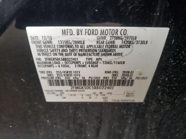 Photo 10 from auction – 2011 FORD FLEX LIMIT with VIN 2FMGK5DC5BBD22401