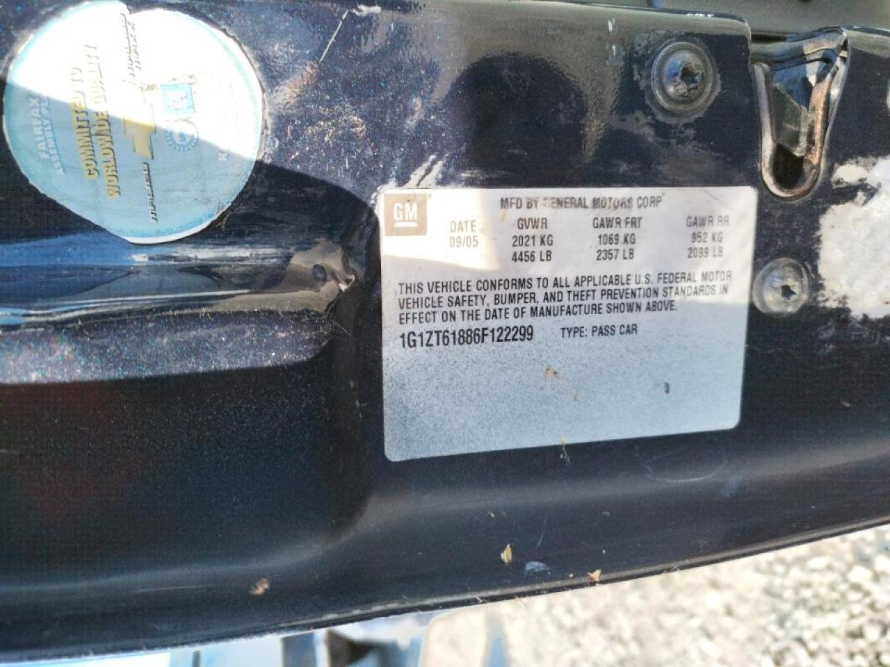 Photo 10 from auction – 2006 CHEVROLET MALIBU MAX with VIN 1G1ZT61886F122299
