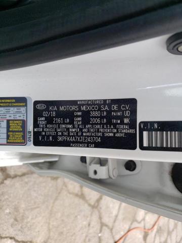 Photo 10 from auction – 2018 KIA FORTE LX with VIN 3KPFK4A7XJE243704