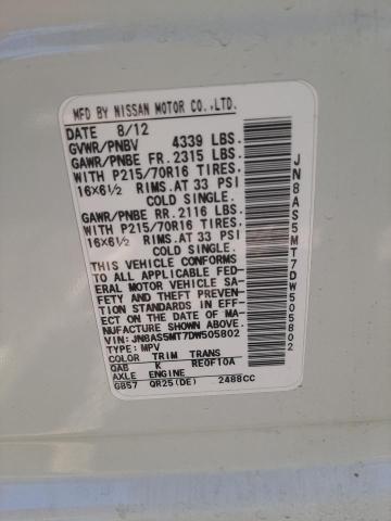 Photo 10 from auction – 2013 NISSAN ROGUE S with VIN JN8AS5MT7DW505802