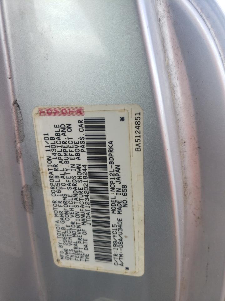 Photo 10 from auction – 2002 TOYOTA ECHO with VIN JTDAT123420218244