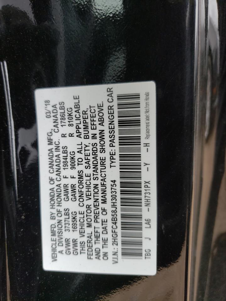 Photo 10 from auction – 2018 HONDA CIVIC LX with VIN 2HGFC4B58JH303754