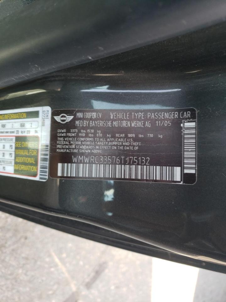 Photo 10 from auction – 2006 MINI COOPER with VIN WMWRC33576TJ75132