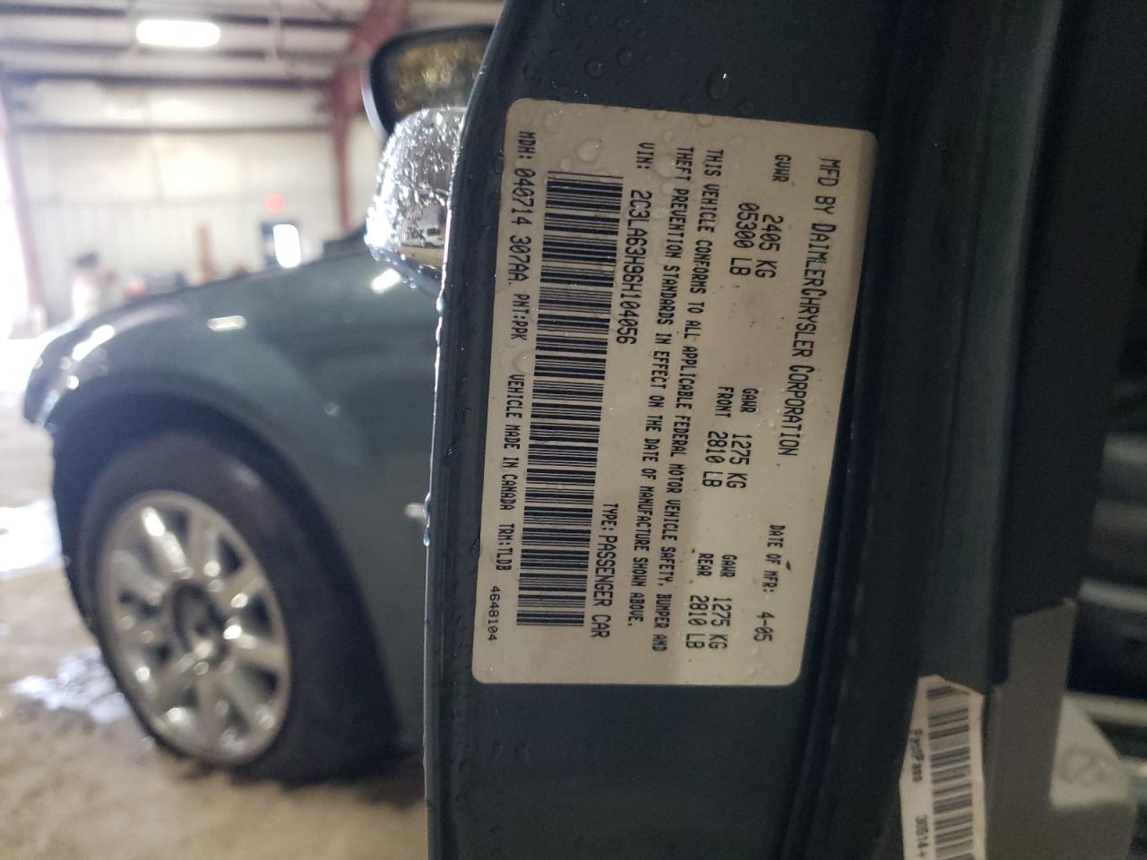 Photo 10 from auction – 2006 CHRYSLER 300C with VIN 2C3LA63H96H104056
