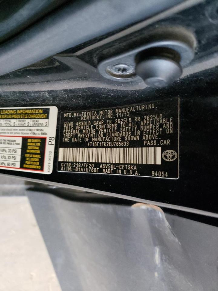Photo 10 from auction – 2014 TOYOTA CAMRY L with VIN 4T1BF1FK2EU765633
