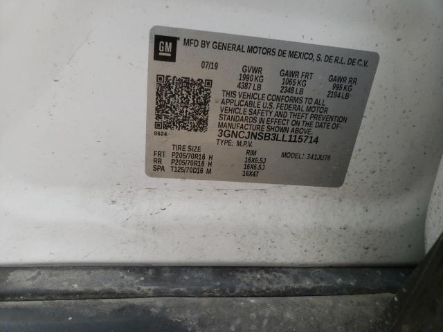Photo 10 from auction – 2020 CHEVROLET TRAX LS with VIN 3GNCJNSB3LL115714