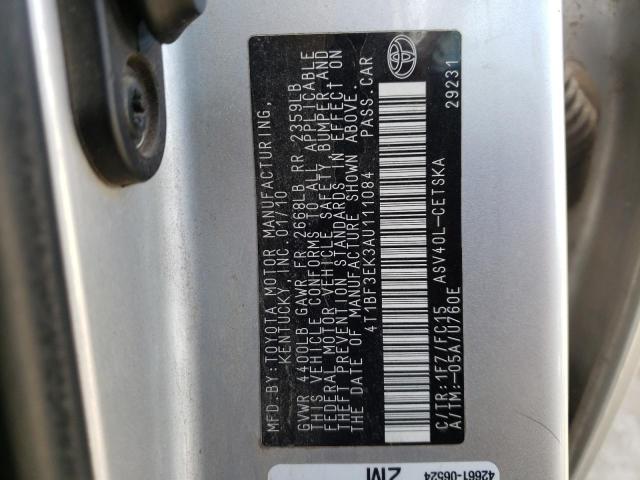 Photo 10 from auction – 2010 TOYOTA CAMRY BASE with VIN 4T1BF3EK3AU111084