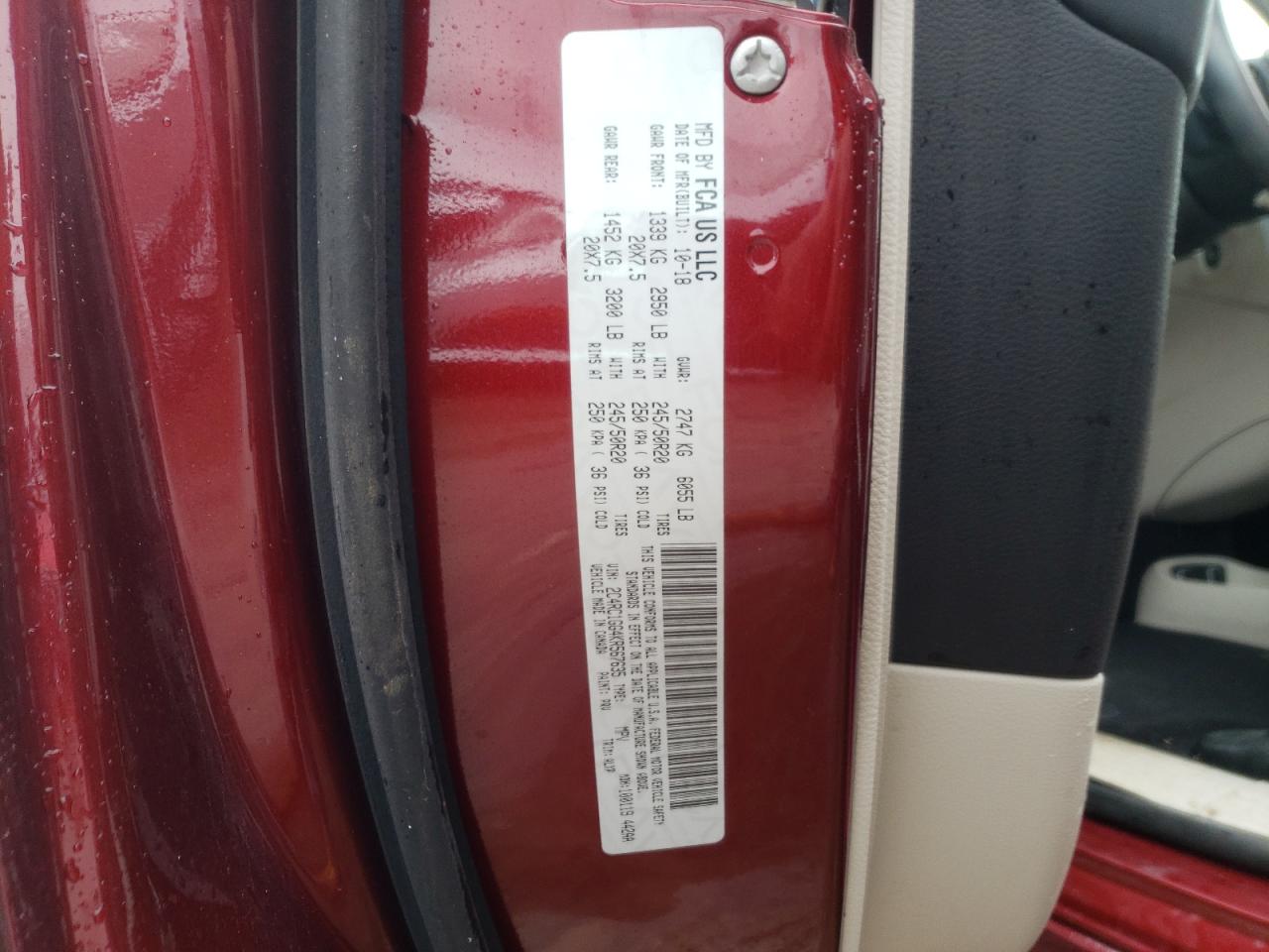 Photo 10 from auction – 2019 CHRYSLER PACIFICA L with VIN 2C4RC1GG4KR567635