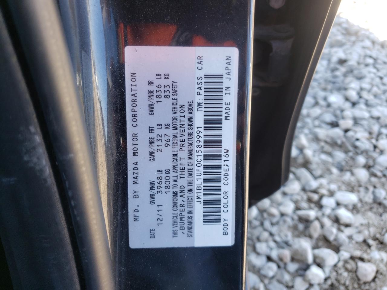 Photo 10 from auction – 2012 MAZDA 3 I with VIN JM1BL1UF0C1589991