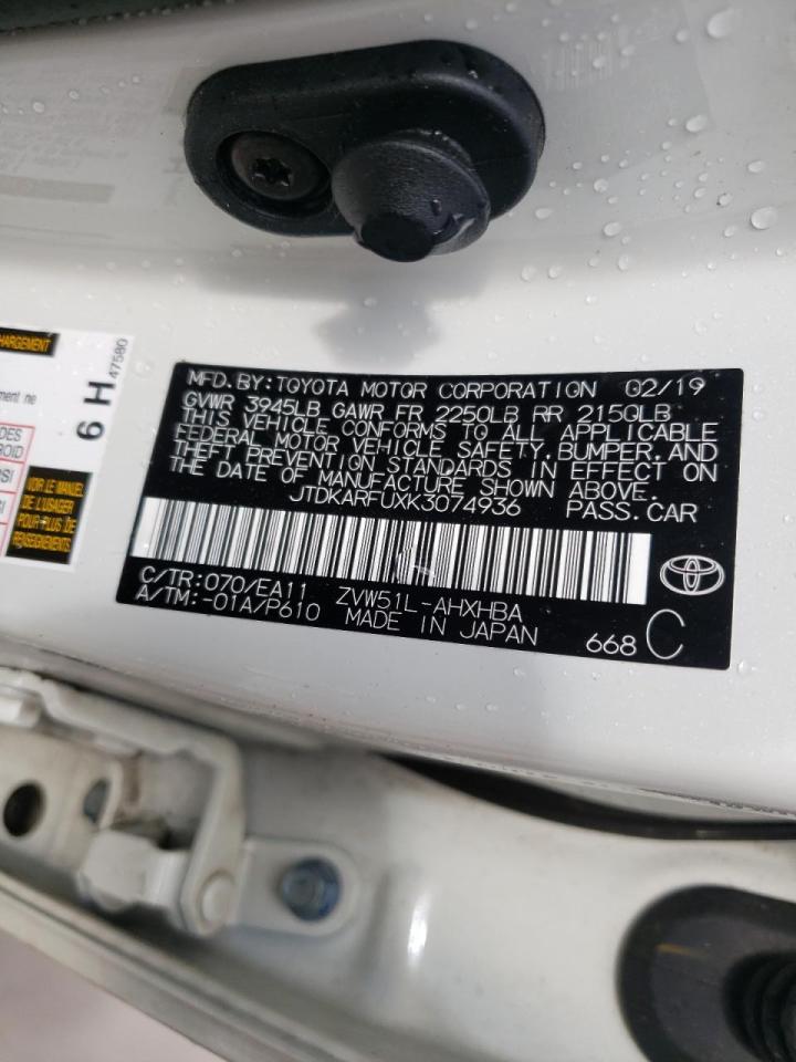 Photo 10 from auction – 2019 TOYOTA PRIUS with VIN JTDKARFUXK3074936